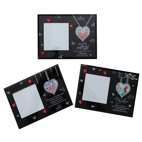 Bulk Pack 5x Silver Rim Frame With Love Message For 7.5x7.5cm Photo