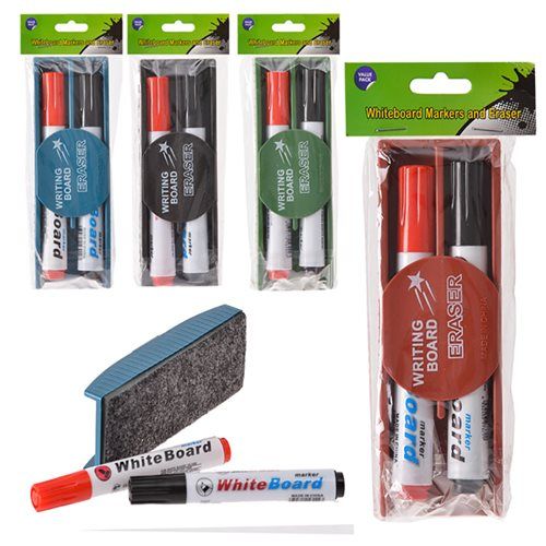Bulk Pack 5x Whiteboard Markers And Eraser