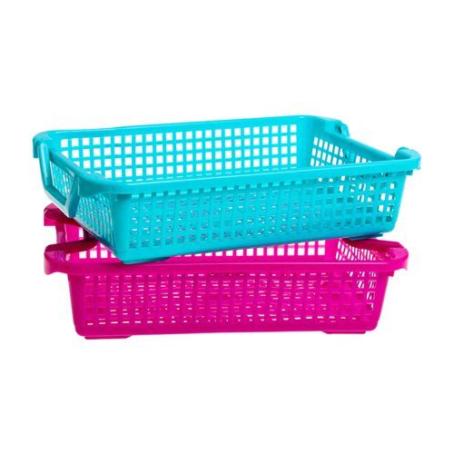 Bulk Pack 5x Rectangular Shaped Plastic Basket 34x24x8cm