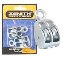 Bulk Pack 4x Awning-Pulley 2-Wheel 25mm 2 Piece Pack