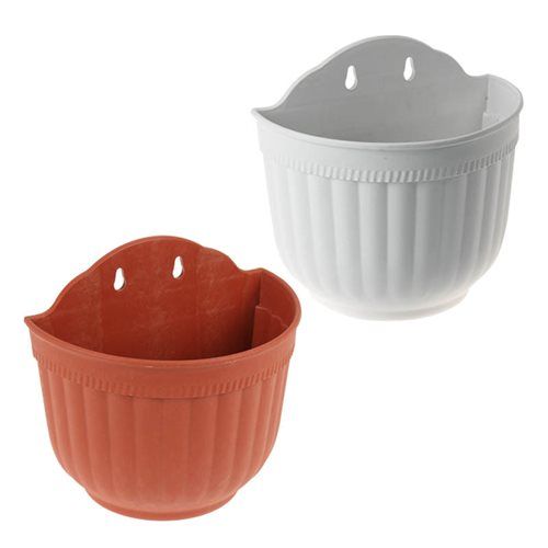 Bulk Pack 4x Wall Mounting Planter 26x16x22cm Plastic