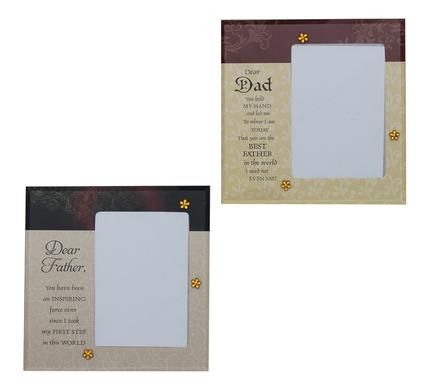 Bulk Pack 4x Silver Rim Frame With Dad Message For 9x13cm Photo