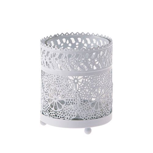 Bulk Pack 4x Candle Holder Vintage Style Metal With Glass Tealight Cup 8cm