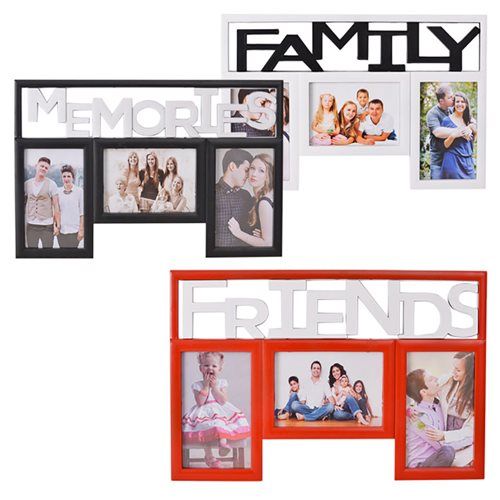 Bulk Pack 4x Collage Picture Frame With Wording For 3 Pictures41x25cm