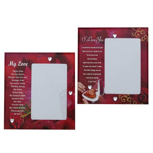 Bulk Pack 4x Glass Frame With Love Message For 9x13cm Photo