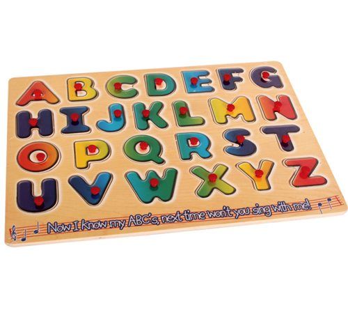 Bulk Pack 4x Alphabet Board A - Z Wooden Push-in Board