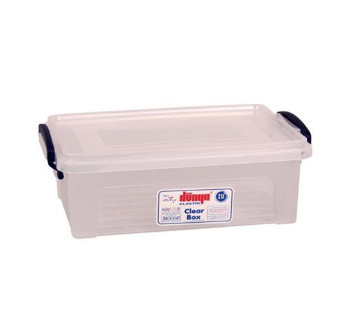 Bulk Pack 4x Clear Plastic Storage Box 2.0 Litre