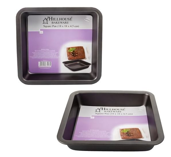 Bulk Pack 3x Non-Stick Square Cake Pan 23x22x5cm
