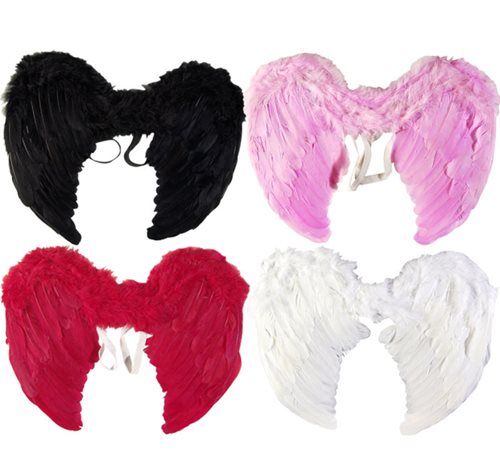 Bulk Pack 3x Feathered Angel Wings Assorted Colours