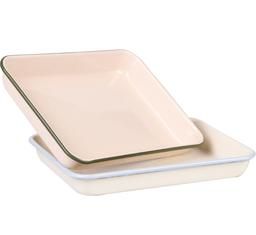 Bulk Pack 3x Tray 24cm Enamel Rectangular