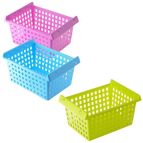 Bulk Pack 3x Plastic Basket 33x23x15cm