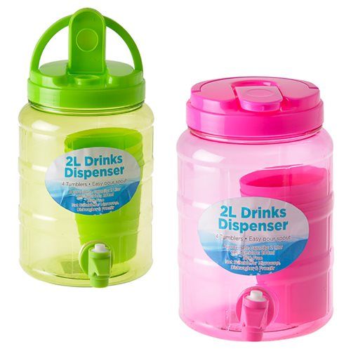 Bulk Pack 3x Water Dispenser Including 4 Tumblers 2L