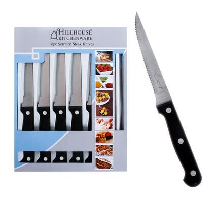 Bulk Pack 3x Serrated Steak Knife Set 6 Piece Set