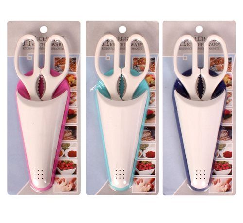 Bulk Pack 3x Kitchen Scissors In Magnetic Holder