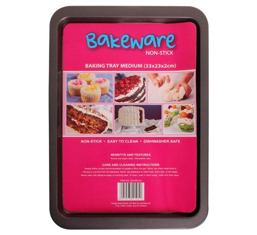 Bulk Pack 3x Bakeware Non Stick Baking Tray Medium Size 33x23x2cm