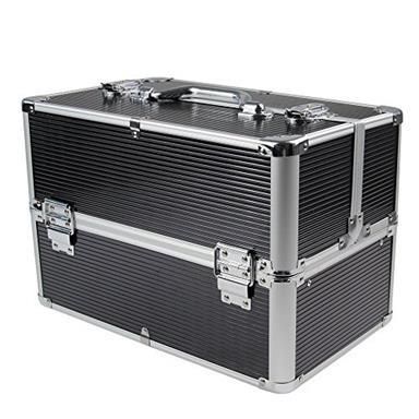Elephant XuProfessional Stylish Large Aluminium Beauty Box Cosmetics &amp; Make Up Case - Silver