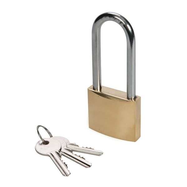 Cabinet Shop - Carded Padlock Brass Long Shackle - 40mm