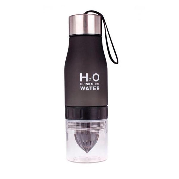 H2O Infused Glass Water Bottle - Black