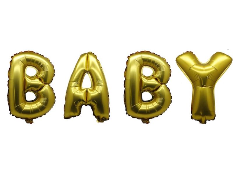 Bright Gold Foil Letter Balloons 40" - Baby