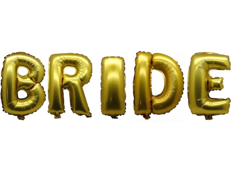 Bright Gold Foil Letter Balloons 40" - Bride