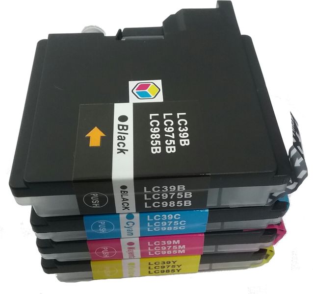 Compatible Brother Ink Combo Pack Black/Cyan/Yellow/Magenta LC 39/LC39/LC 985/LC985