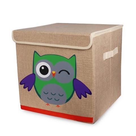 Animal Canvas Tidies - Winking Owl Green