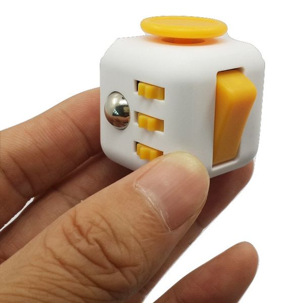 Stress Toy Inspired By The Fidget Cube - Yellow and White (The Big One)