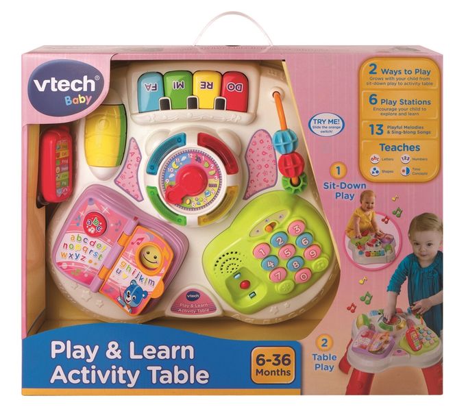 V-Tech Play &amp; Learn Activity Table - Pink