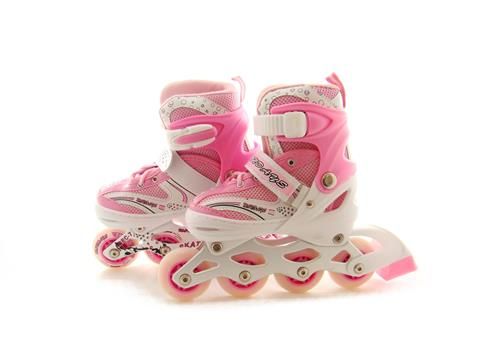 Adjustable Inline Skates - Pink &amp; White