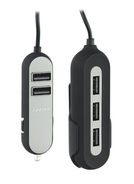 Whizzy 5 USB Port Family Car Charger 10.8Amp - Black