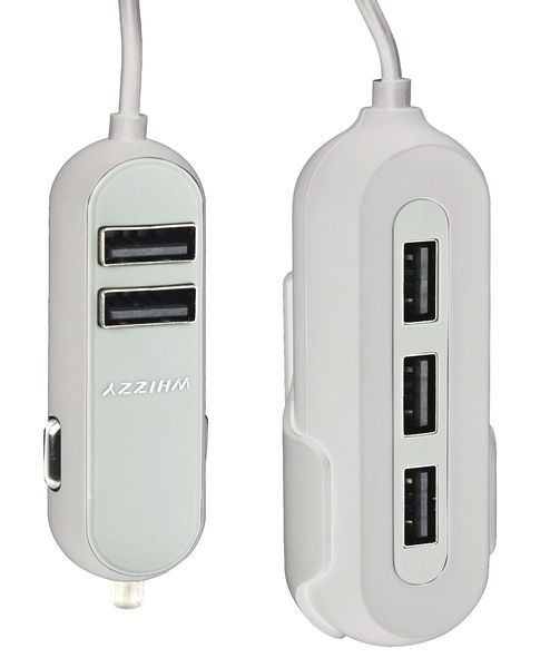 Whizzy 5 USB Port Family Car Charger 10.8Amp - White