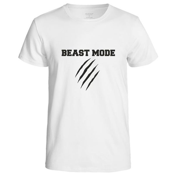 Beast Mode Men's T-Shirt - White (Size: 2XL)