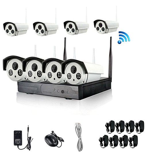 High Definition 8 Channel 720P Wireless IP Camera CCTV KIT