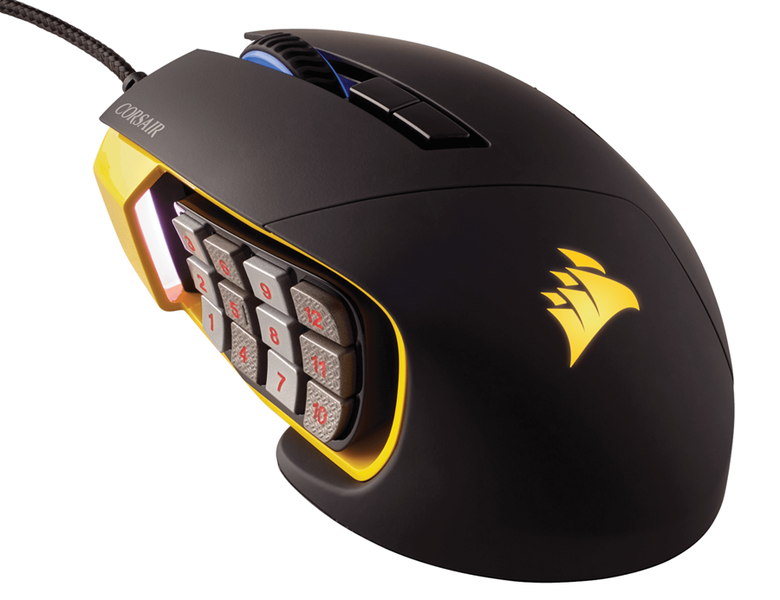 Corsair Scimitar RGB MoBA/MMo Optical Gaming Mouse - Black with Yellow
