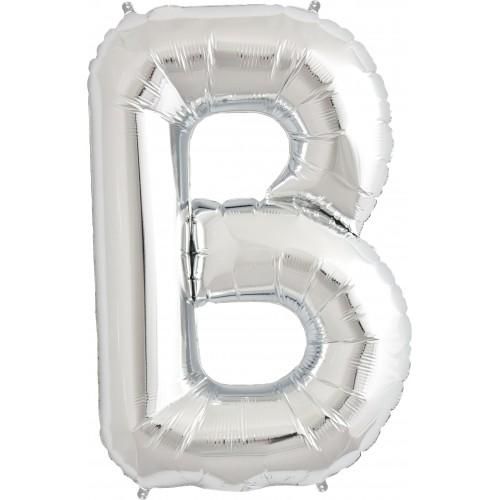 Silver foil balloon B (Size: 103 cm x 84 cm)