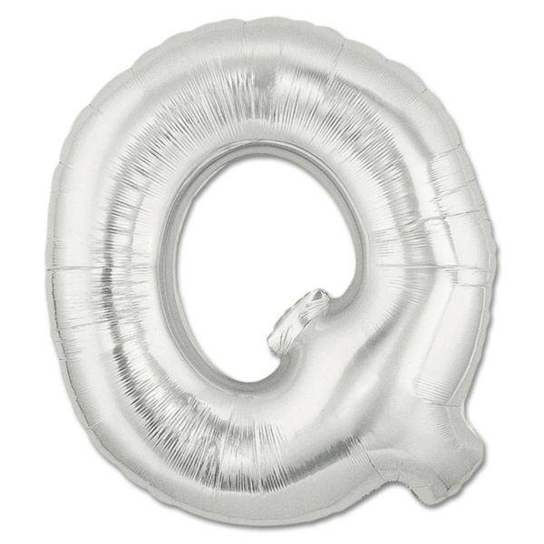 Silver foil balloon Q (Size: 100 cm x 80 cm)