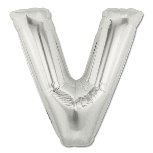 Silver foil balloon V (Size: 110 cm x 92 cm)