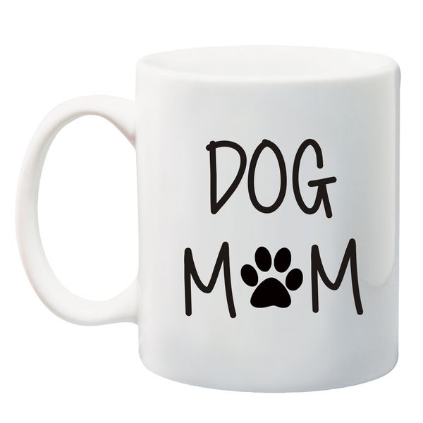 Qtees Africa Dog Mom - White Printed Mug