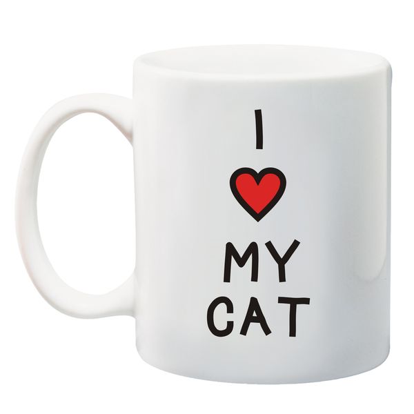 Qtees Africa I Love My Cat - White Printed Mug