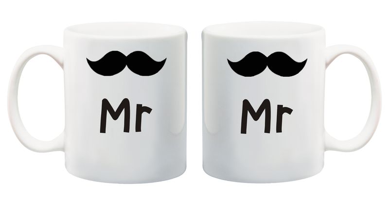 Qtees Africa Mr And Mr - White Printed Mug Set