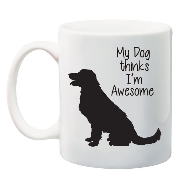 Qtees Africa My Dog Thinks I'M Awesome - White Printed Mug Set