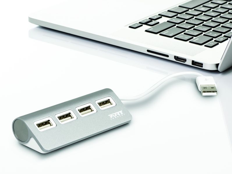 Port Connect Hub 4 Port USB 2.0 - Grey