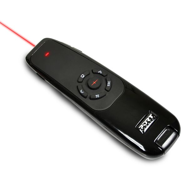 Port Connect Wireless Laser Presenter (Red Laser up to 20M) - Black
