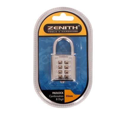 Zenith Padlock with 8-Digit Combination 35mm Lock