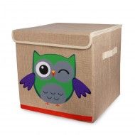 Calasca Animal Canvas Tidies - Winking Owl Green