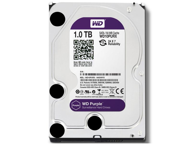 WD Purple Surveillance 3.5-inch Hard Drive - 1TB