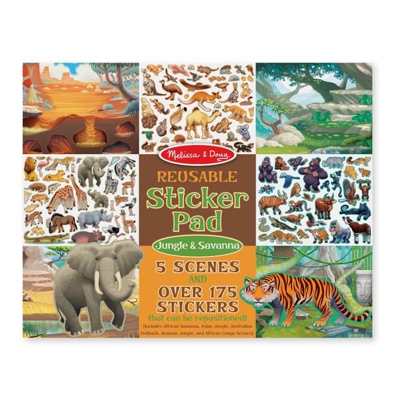 Melissa &amp; Doug Reusable Sticker Pad - Jungle and Savanna