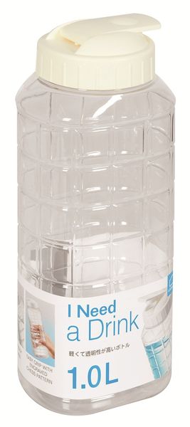 Lock &amp; Lock - Fridge Door Bottle 1 Litre - Clear With White Lid