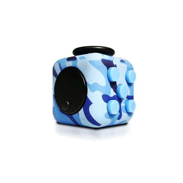 Stress Toy Inspired By The Fidget Cube - Camouflage Blue