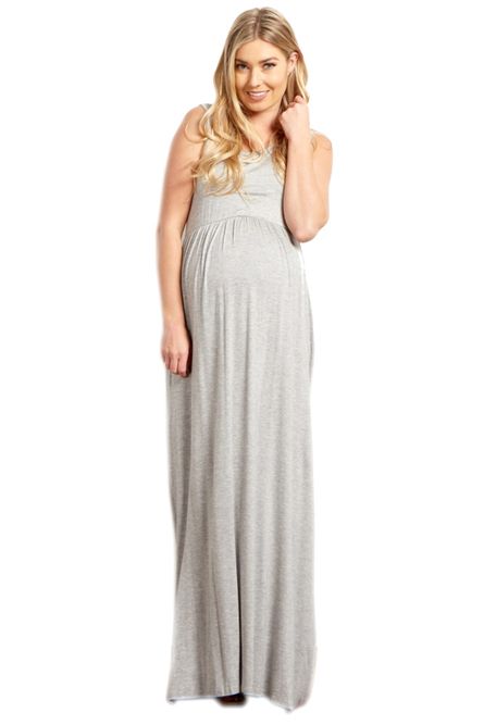 Absolute Maternity Sleeveless Maternity Maxi Dress Melange | Shop Today ...